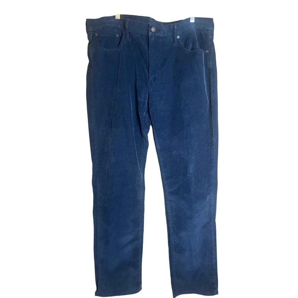 Levis 511 Slim Fit Corduroy Pants Mens 38x32 Navy Blue 5 Pocket Trousers